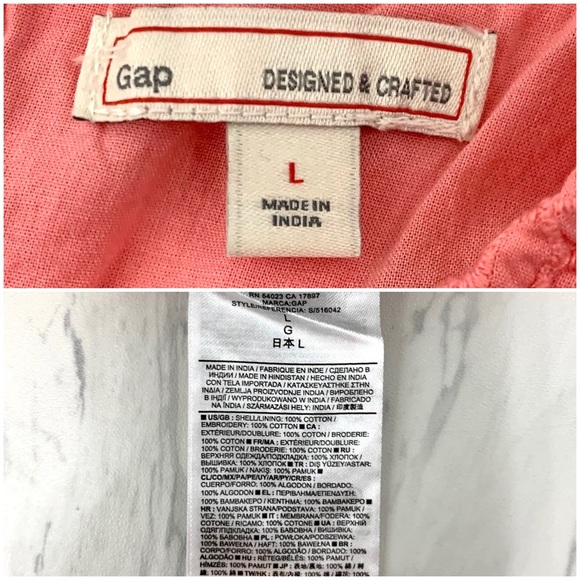 Gap- Pink Sleeveless Square Eyelet Top Large - Picture 6 of 6